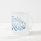 Skibrille mit Spiegelbild der Berge Mattglastasse (VorderseiteRechts)