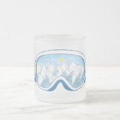 Skibrille mit Spiegelbild der Berge Mattglastasse (Mittel)