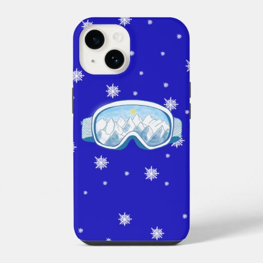 Skibrille Schneeflocken-Tanz iPhone Hülle (Rückseite)