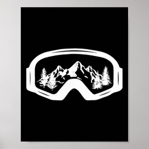 Skibrille Ski Snowboard Brille Schnee Wintersport  Poster