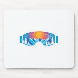 Skibrillen Kunst Natur Berge Minimalistischer Skis Mousepad