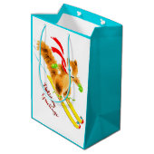Skichhörnchen Mittlere Geschenktüte (Rückseite Schrägansicht)