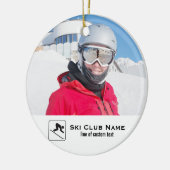 Skiclub Skiteam Skier Custom Foto Collage Keramikornament (Links)
