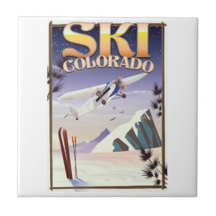 Skicolorado Vintage Reiseplakat Fliese