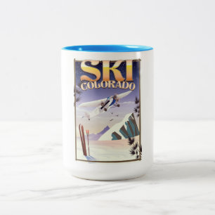 Skicolorado Vintage Reiseplakat Zweifarbige Tasse