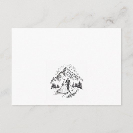 Skicouple Wedding Begleitkarte (Rückseite)