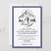 Skicouple Wedding Einladung (Vorderseite)