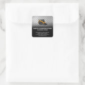 Skid Steer | Bau | Stahl Quadratischer Aufkleber (Tasche)