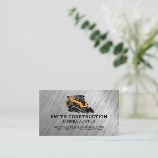 Skid Steer | Baufahrzeug | Builder Visitenkarte (Stehend Vorderseite)