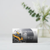 Skid Steer | Baufahrzeug | Hammer Wrench Visitenkarte (Stehend Vorderseite)