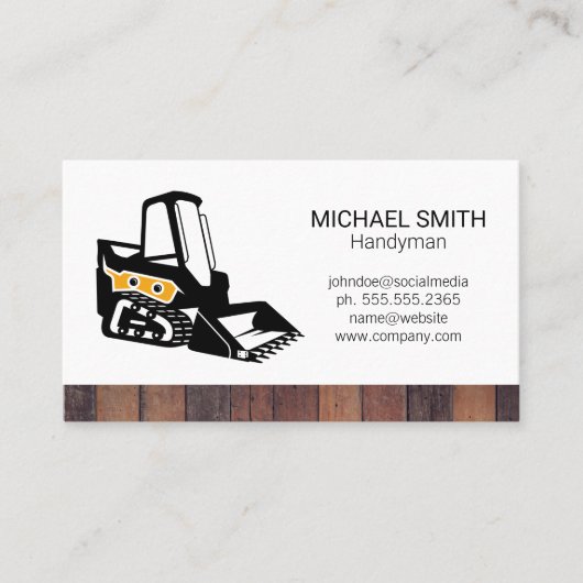 Skid Steer | Construction Builder Business Card Visitenkarte (Vorderseite)