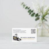 Skid Steer Construction | QR Code Business Card Visitenkarte (Stehend Vorderseite)