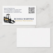 Skid Steer Construction | QR Code Business Card Visitenkarte (Vorne/Hinten)