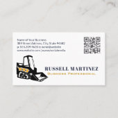 Skid Steer Construction | QR Code Business Card Visitenkarte (Vorderseite)