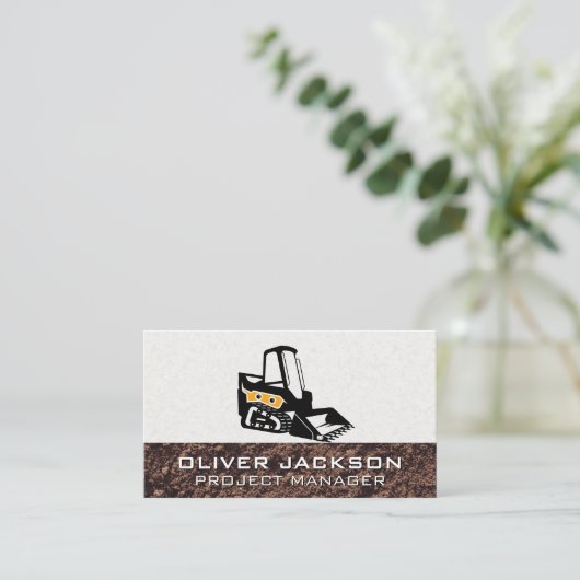 Skid Steer Construction Visitenkarte (Stehend Vorderseite)