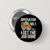 Skid Steer Daddy Funny Vathers Day Geschenk Button (Vorne & Hinten)