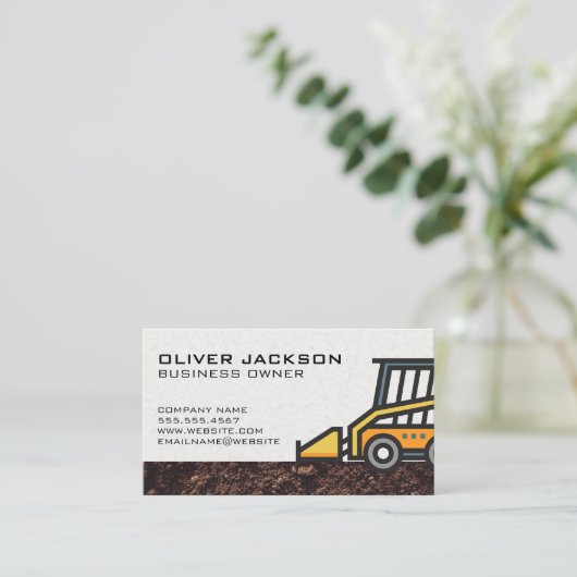 Skid Steer Loader | Bulldozer | Dirt Visitenkarte (Stehend Vorderseite)