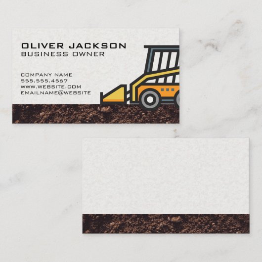 Skid Steer Loader | Bulldozer | Dirt Visitenkarte (Vorne/Hinten)