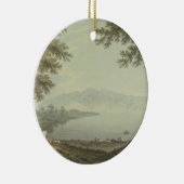 Skiddaw und Derwent Wasser (Stift u. Tinte mit w/c Keramikornament (Rechts)