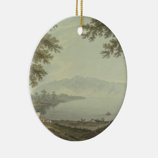 Skiddaw und Derwent Wasser (Stift u. Tinte mit w/c Keramikornament (Rechts)