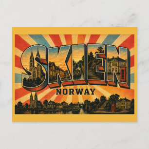 Skien Norwegen Ibsens Geburtsort Telemark-Kanal Postkarte