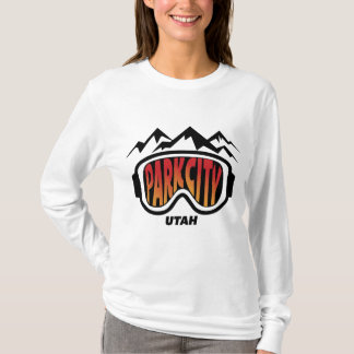 Skientwurf Park City Utah auf langem Hülsent-stück T-Shirt