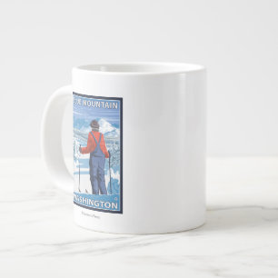 Skier Admiring - Blue Mountain, Washington Jumbo-Tasse