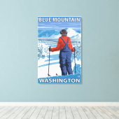 Skier Admiring - Blue Mountain, Washington Leinwanddruck (Insitu (Holzboden))