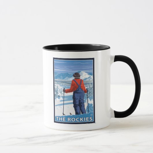 Skier Admiring - Die Rockies Tasse (Rechts)