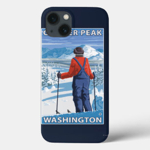 Skier Admiring - Glacier Peak, Washington iPhone 13 Hülle