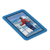 Skier Admiring - Glacier Peak, Washington Magnet (Rechte Seite)