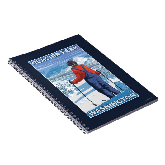 Skier Admiring - Glacier Peak, Washington Notizblock (Rechte Seite)