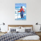 Skier Admiring - Mount Adams, Washington Leinwanddruck (Insitu (Schlafzimmer))