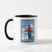 Skier Admiring - Mount Adams, Washington Tasse (Links)