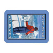 Skier Admiring - Snoqualmie Pass, Washington Magnet (Horizontal)