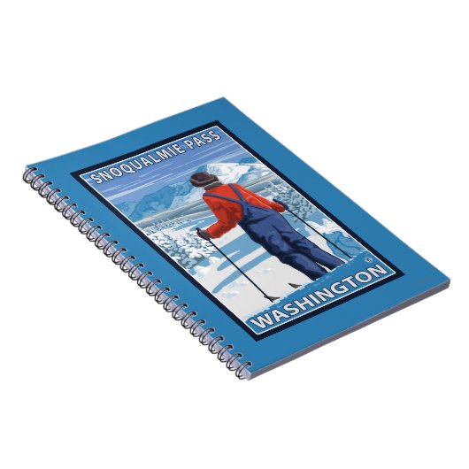 Skier Admiring - Snoqualmie Pass, Washington Notizblock (Rechte Seite)