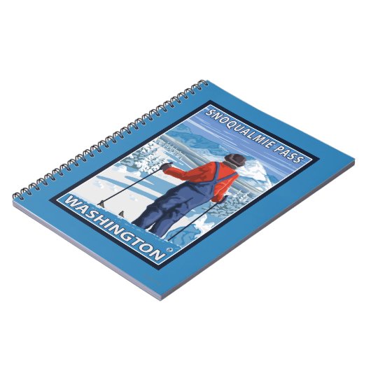 Skier Admiring - Snoqualmie Pass, Washington Notizblock (Linke Seite)