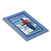 Skier Admiring - Snoqualmie Pass, Washington Notizblock (Rechte Seite)