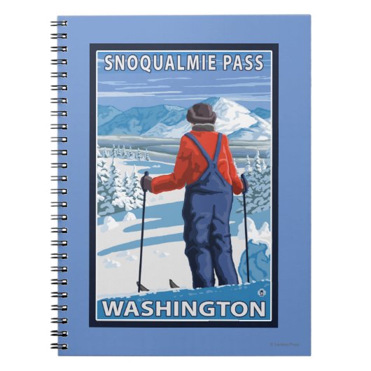 Skier Admiring - Snoqualmie Pass, Washington Notizblock (Vorderseite)