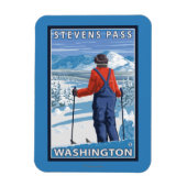 Skier Admiring - Stevens Pass, Washington Magnet (Vertikal)