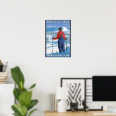 Skier Admiring - Stevens Pass, Washington Poster (Heimbüro)
