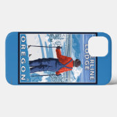 Skier Admiring - Timberline Lodge, Oregon Case-Mate iPhone Hülle (Rückseite (Horizontal))