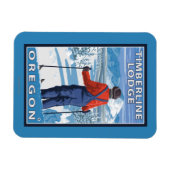 Skier Admiring - Timberline Lodge, Oregon Magnet (Horizontal)