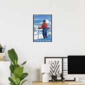 Skier Admiring - Vintage Travel Poster (Heimbüro)