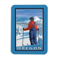Skier Admiring - Vintage Travel Poster
