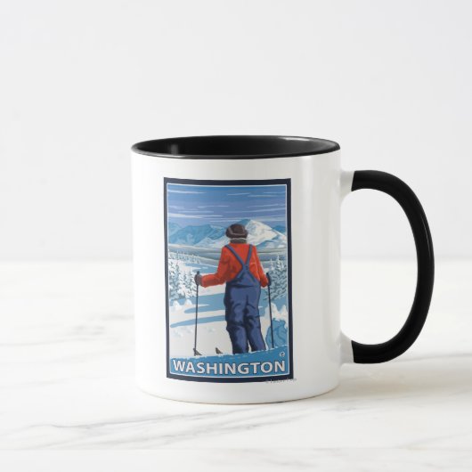 Skier Admiring - Washington Tasse (Rechts)