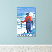 Skier AdmiringColorado Leinwanddruck (Insitu (Holzboden))