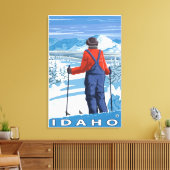 Skier AdmiringIdahoVintage Reiseplakat Leinwanddruck (Insitu (Wohnzimmer))