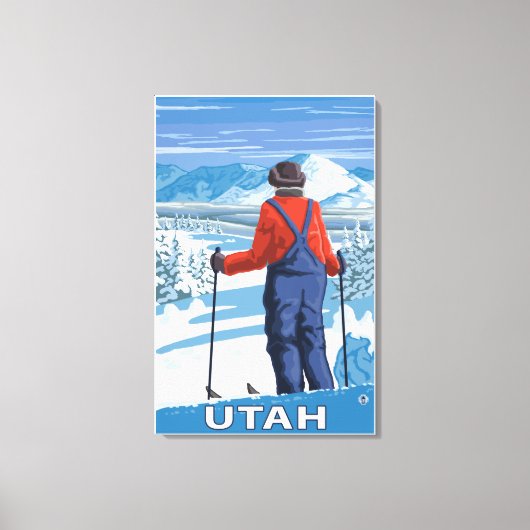 Skier AdmiringUtah Leinwanddruck (Vorderseite)