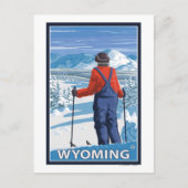 Skier AdmiringWyoming Postkarte (Vorderseite)